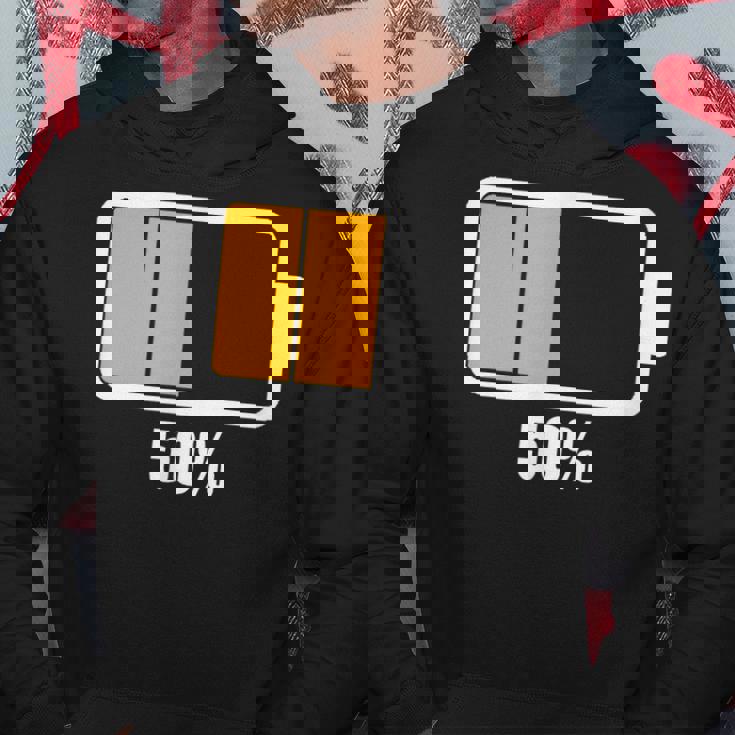 バッテリーハーフ残量50 バッテリーデッドtシャツ バッテリー残量が少ない パーカー 面白い贈り物
