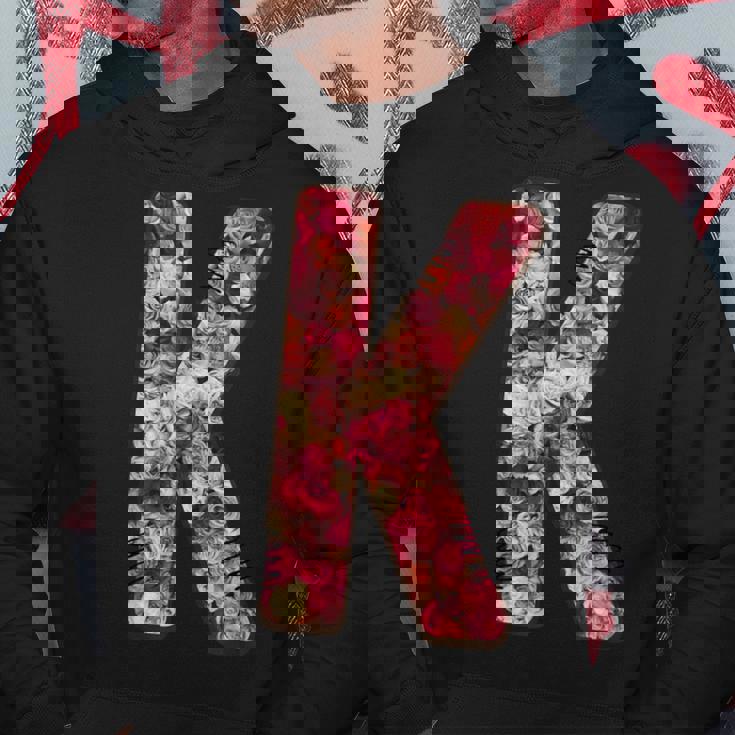 バラ柄のフローラルモノグラムk パーカー 面白い贈り物