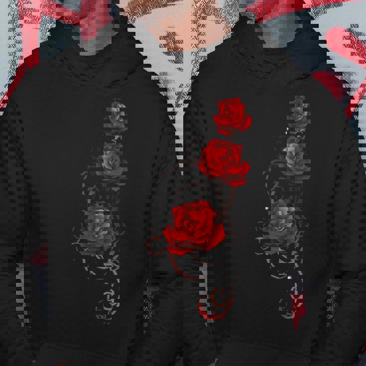 バレンタインデー ギフト シャツ 赤バラ とげ付き 葉っぱ パーカー 面白い贈り物