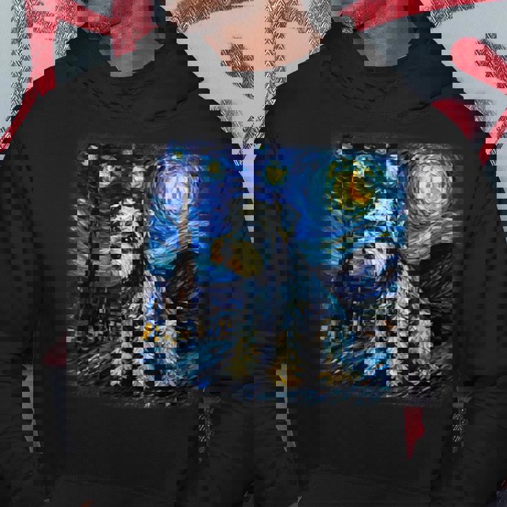 バン・ゴッホ 星月夜ミニチュア・シュナウザー パーカー 面白い贈り物