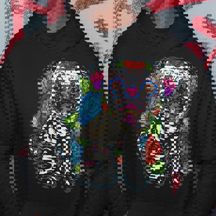 パグ シュガースカル メキシコ 犬 カラベラ 死者の日 パーカー 面白い贈り物