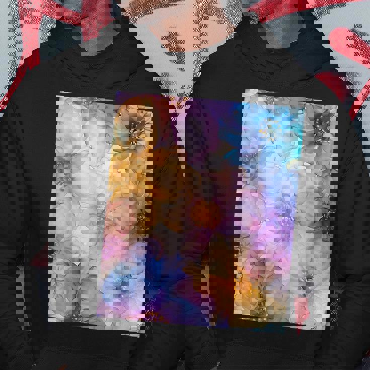 パステルインクのイラストにマルチカラー春の花。 パーカー 面白い贈り物