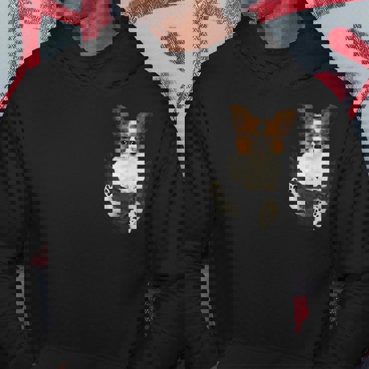 パピヨン愛好家のためのポケットに入った面白いパピヨン パーカー 面白い贈り物