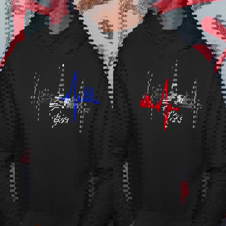 パリのスカイライン ハートビート 愛 エッフェル塔 愛 フランスi Love Paris パーカー 面白い贈り物