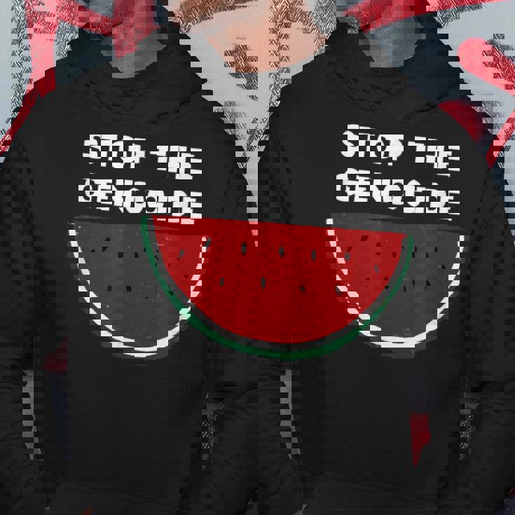 パレスチナスイカ ジェノサイドを止める パーカー 面白い贈り物