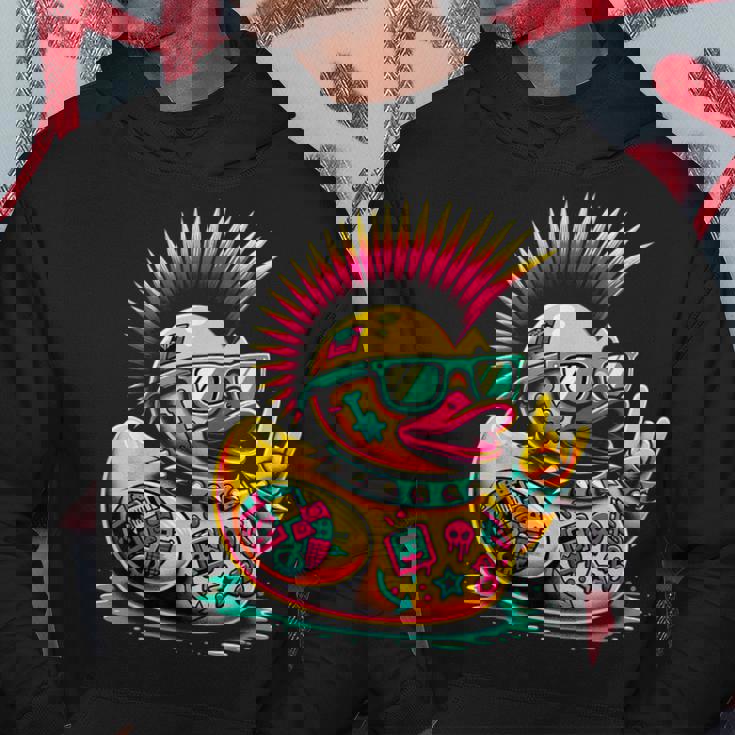 パンク アヒルの子 パンクロック パーカー 面白い贈り物