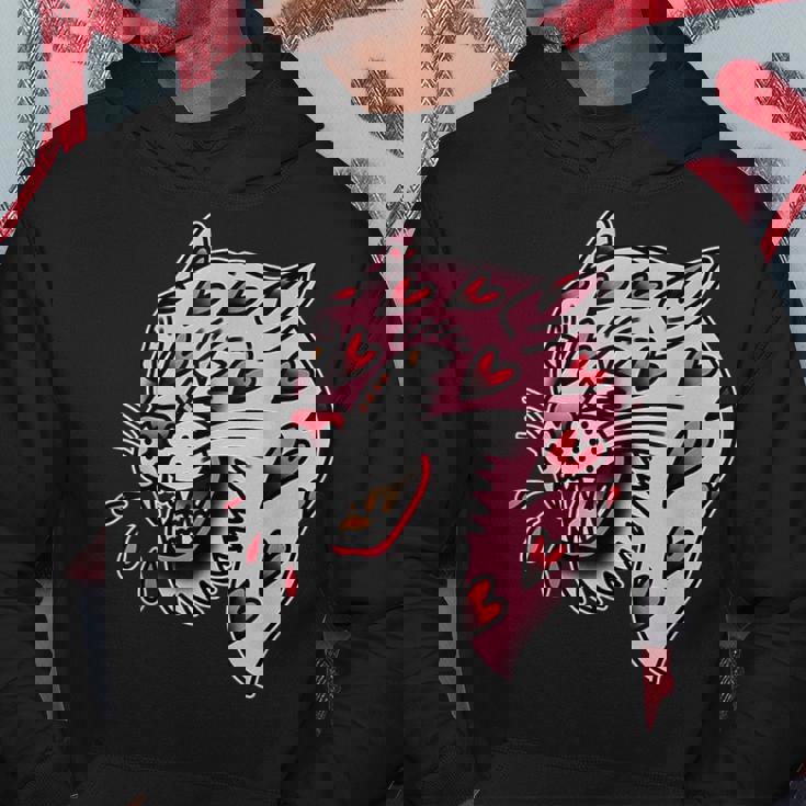 パンサーピンク×ハートラブトラディショナルフラッシュ パーカー 面白い贈り物