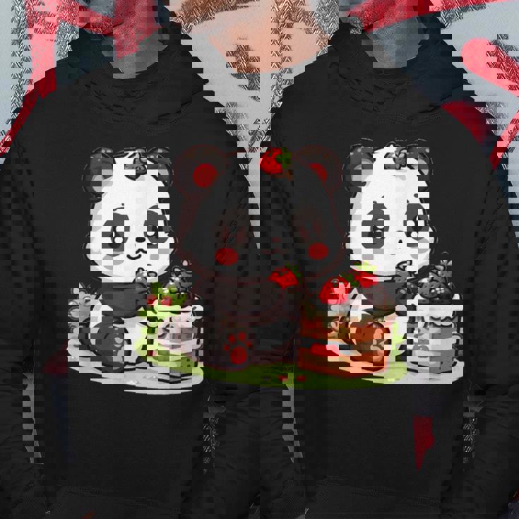 パンダを食べるストロベリーケーキ パーカー 面白い贈り物