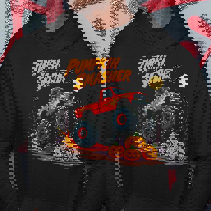 パンプキンスマッシャー モンスタートラック ハロウィン ジャック・オー・ランタン パーカー 面白い贈り物