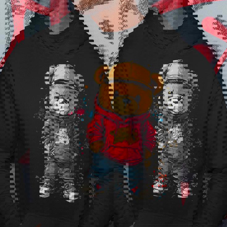 ヒップホップのテディベア、クールなアーバンノベルティグラフィック。 パーカー 面白い贈り物