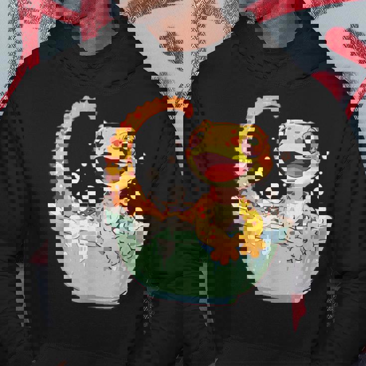 ヒョウモントカゲモドキ シャワー かわいい 野生動物 トカゲ パーカー 面白い贈り物