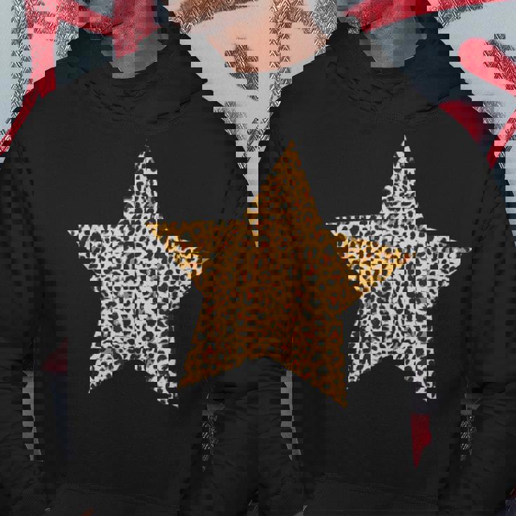 ヒョウ柄 アニマルプリント 星 パーカー 面白い贈り物