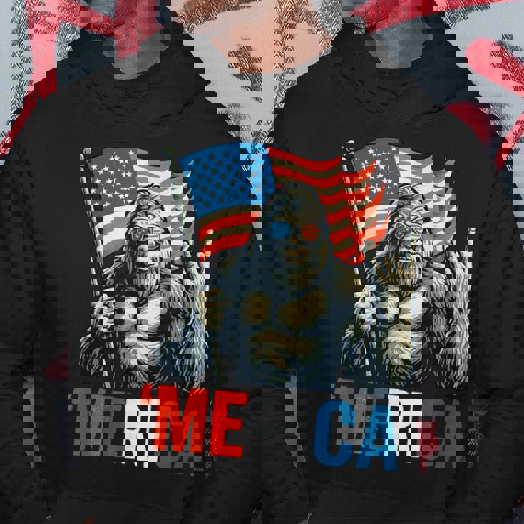 ビッグフット メリカ ロック アメリカ国旗 愛国的 7月4日 パーカー 面白い贈り物