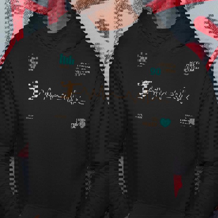 ビンテージ スポーツ ハンドボール選手ギフト ハートビート パーカー 面白い贈り物