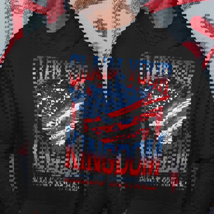 ビンテージアメリカ国旗ドリームクレームユアキングダムの悪夢 パーカー 面白い贈り物