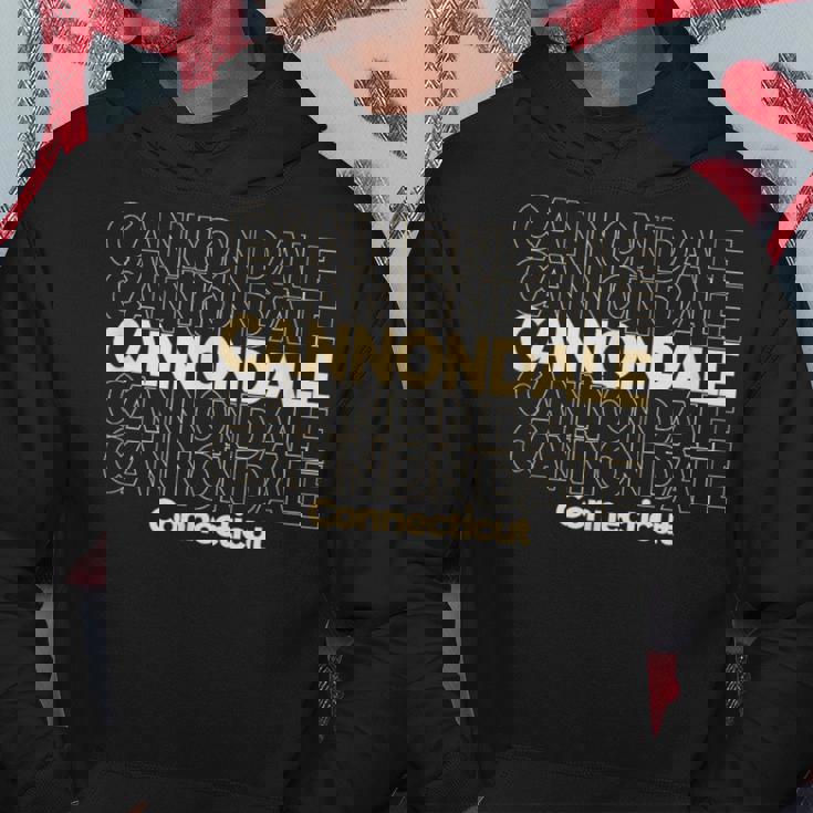 ビンテージキャノンデール、コネチカット州繰り返しテキスト パーカー 面白い贈り物