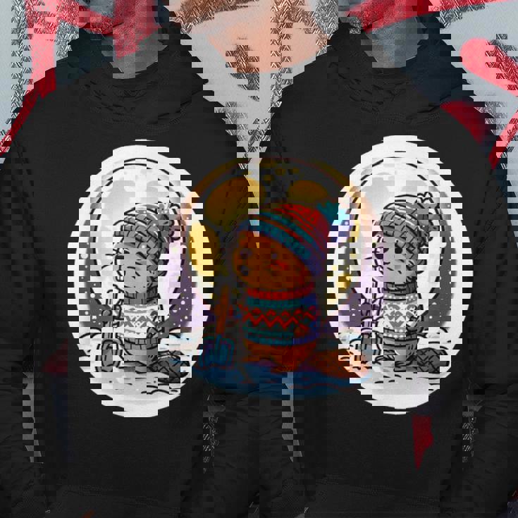 ビーバームーン 冬のワンダーランドのかわいいビーバー パーカー 面白い贈り物