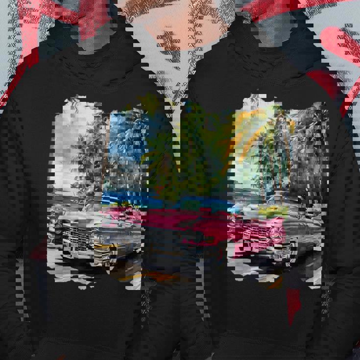 ピンク キャデラック ルックイン ビンテージビークル パーカー 面白い贈り物