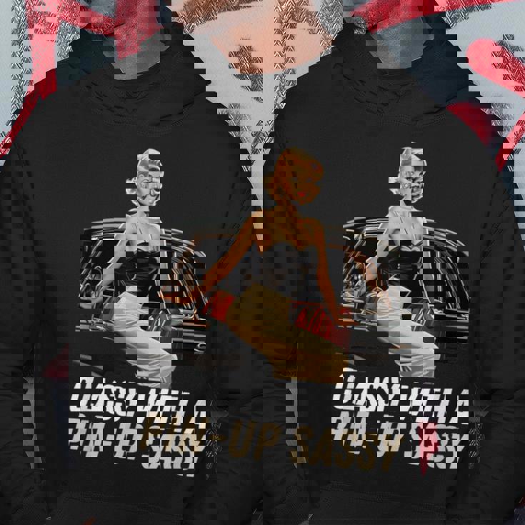 ピンナップガール クラシック オールドカー クラッシー ピンナップ生意気付き パーカー 面白い贈り物