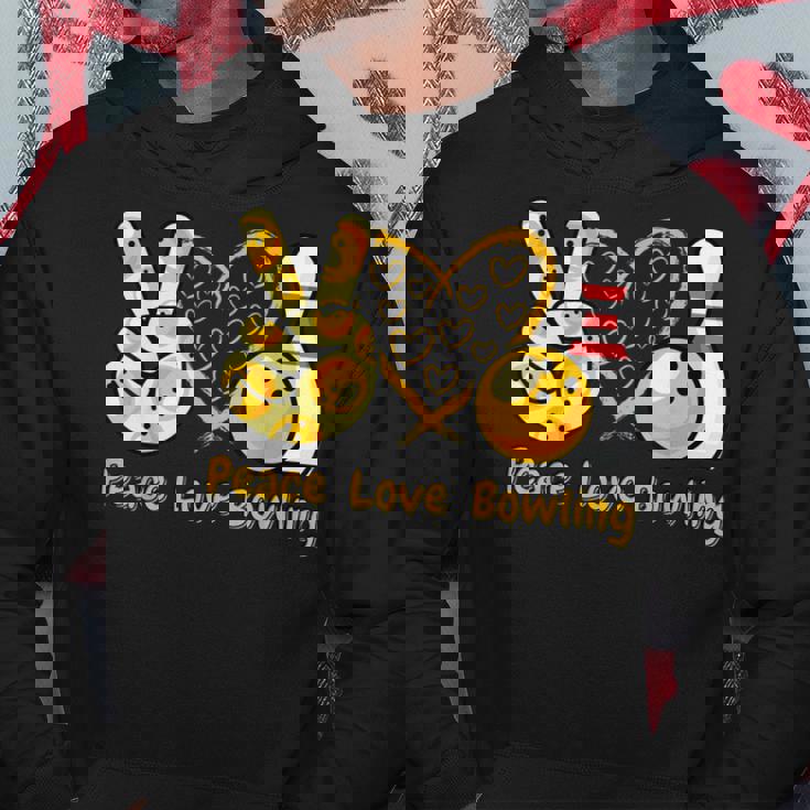 ピース・ラブ・ボウリング パーカー 面白い贈り物