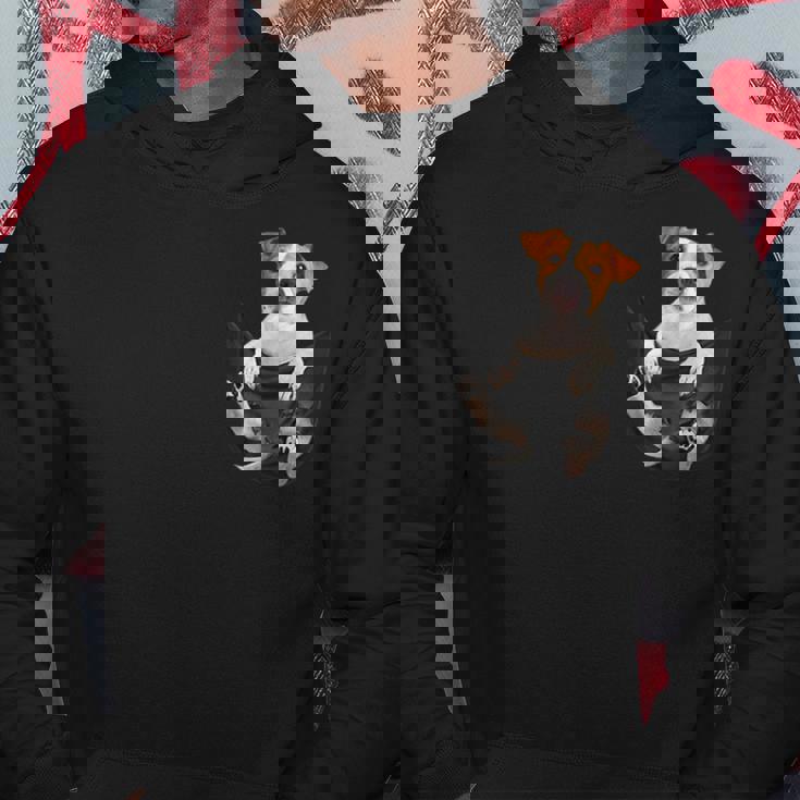 ファニージャックラッセルテリア ポケットに入った恋人向け パーカー 面白い贈り物