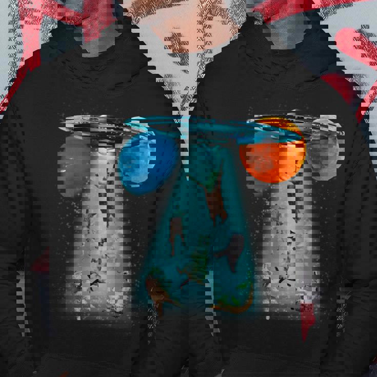 ファニースペースキャット Ufo 宇宙人 空飛ぶ猫 ギャラクシープラネット グラフィック パーカー 面白い贈り物