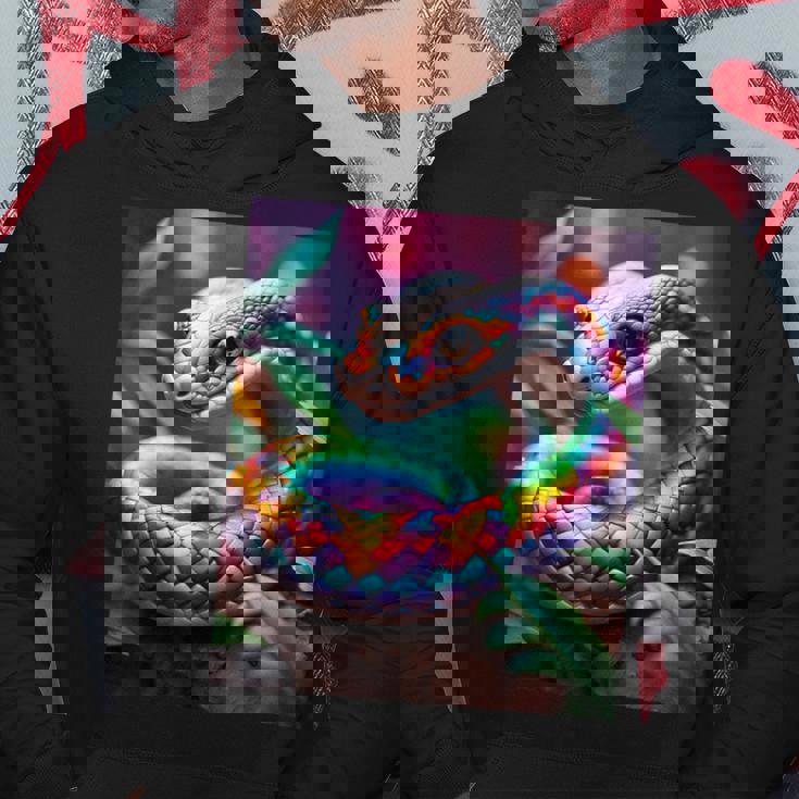 ファンタジー かわいい 鮮やかな蛇の葉 パーカー 面白い贈り物