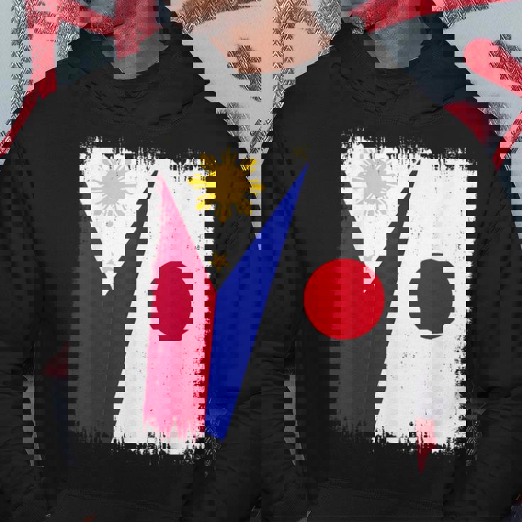 フィリピン 日本 ハーフフラッグ ウェア フィリピン ジャパニーズルーツ パーカー 面白い贈り物