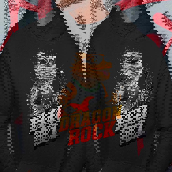 フトアゴヒゲトカゲの岩、フトアゴヒゲトカゲ、ロッカー、ギターマイク パーカー 面白い贈り物