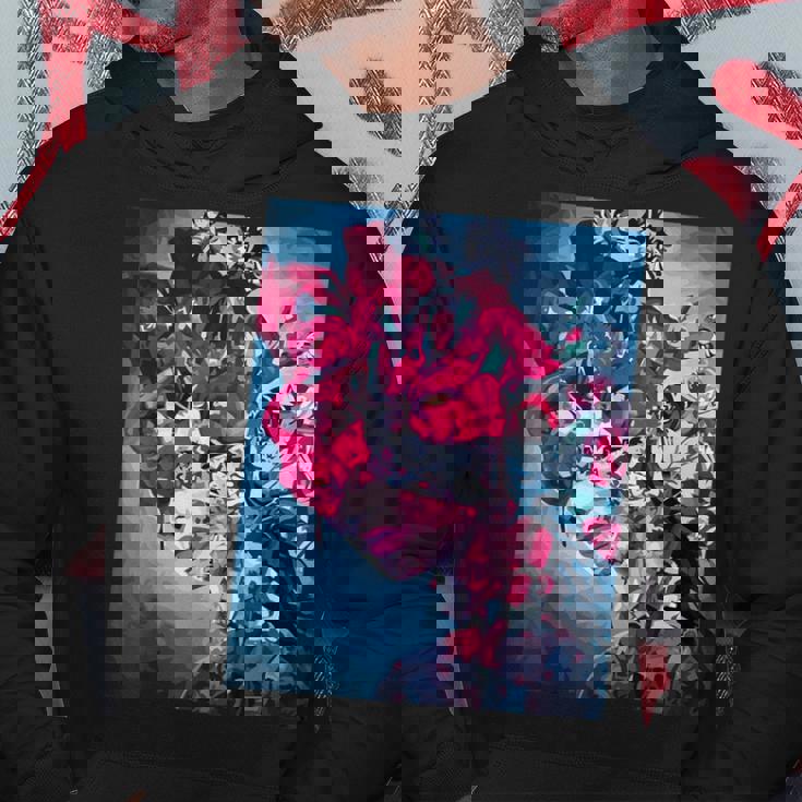 フラワー スカル フローラル シュガー ダーク アート グランジ エステティック ホラー パーカー 面白い贈り物