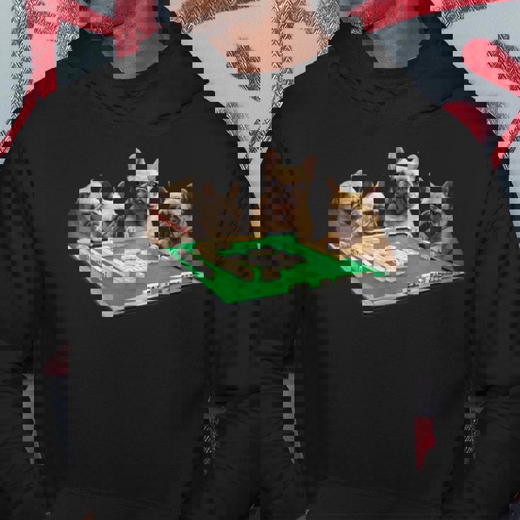 フレンチブルドッグ 犬 麻雀 面白いtシャツ メンズ おもしろ 面白い 服 おもしろグッズ ネタ 雀士 パーカー 面白い贈り物
