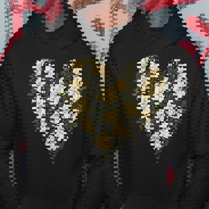 フローラル ジャスミン フラワーガール ハート バレンタインデー 植物 ママ パーカー 面白い贈り物