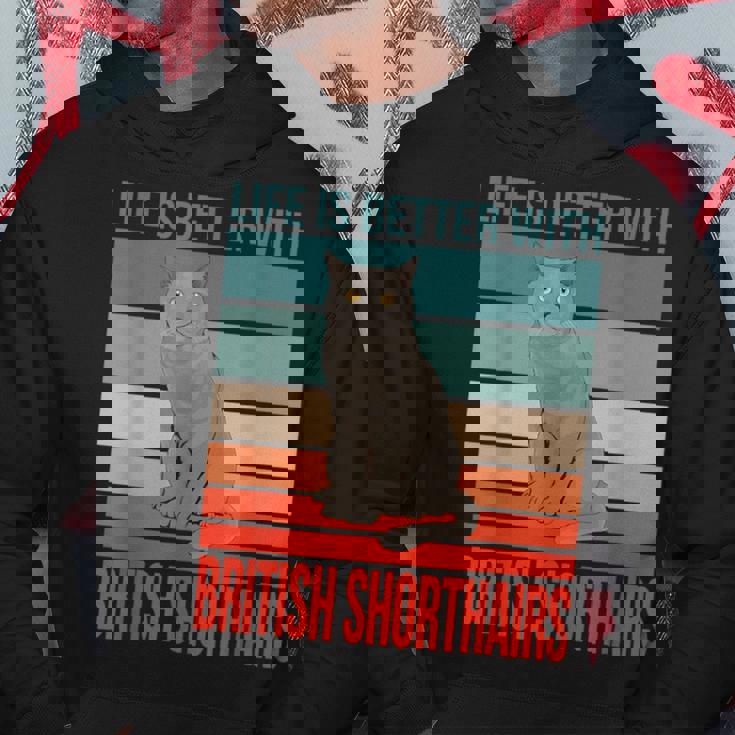 ブリティッシュショートヘア ライフ・イズ・ベター 子猫猫の飼い主 ブリティッシュショートヘア パーカー 面白い贈り物