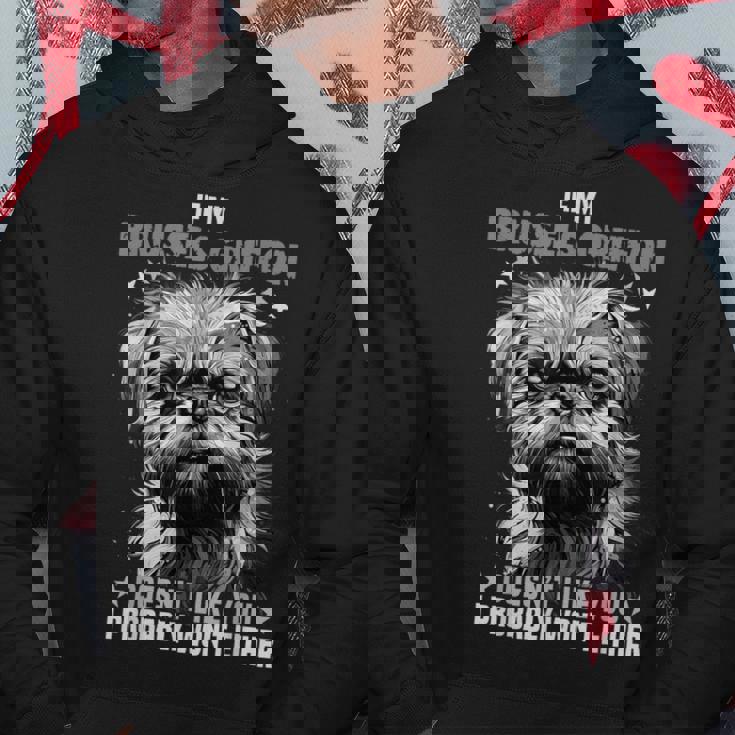 ブリュッセル グリフォン 愛犬家の飼い主のためのデザイン ブリュッセル グリフォン パーカー 面白い贈り物