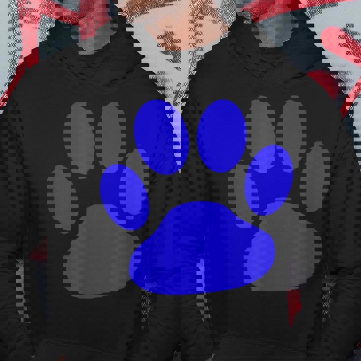 ブルー 肉球 プリントシャツ パーカー 面白い贈り物