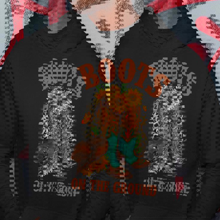 ブーツ オン ザ グラウンド ウエスタン サザン カントリー ロデオ カウガール パーカー 面白い贈り物