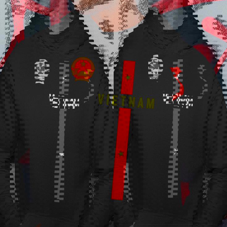 ベトナム国旗、ベトナムのシルエットマップ、紋章 パーカー 面白い贈り物