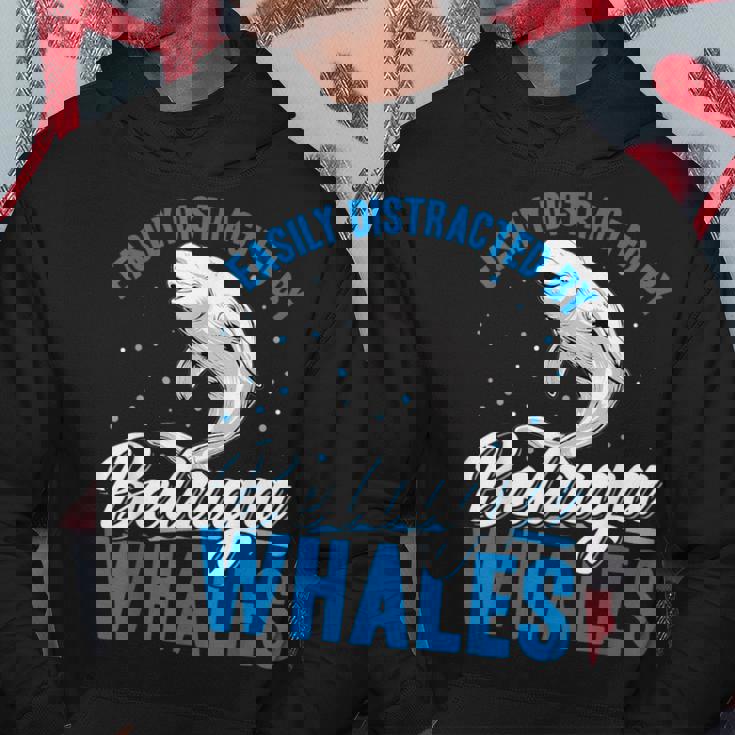 ベルーガクジラに簡単に気を取られる面白いシロイルカ動物。 パーカー 面白い贈り物