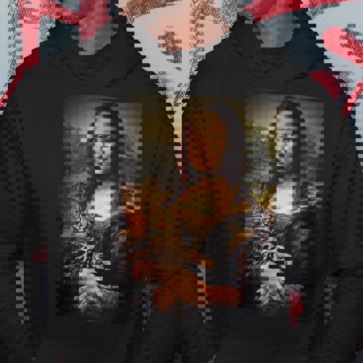 ベンガル猫 モナリザ 絵画 アート ママ お父さん パーカー 面白い贈り物