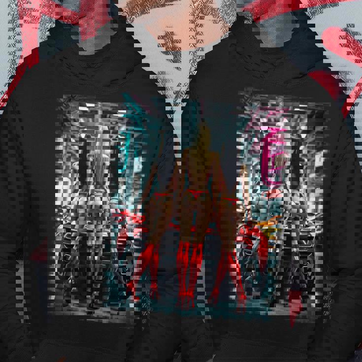 ホットガールオンtシャツ 男性用 セクシーブーティービキニモデル&車 パーカー 面白い贈り物