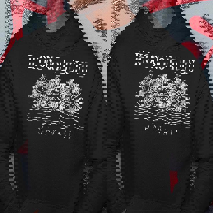 ホノルル ハワイ ハワイアン ハイビスカス 花 サーファー お土産 パーカー 面白い贈り物