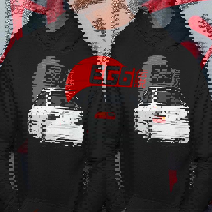 ホワイトハッチシビック Eg6-クラシック Jdm パーカー 面白い贈り物