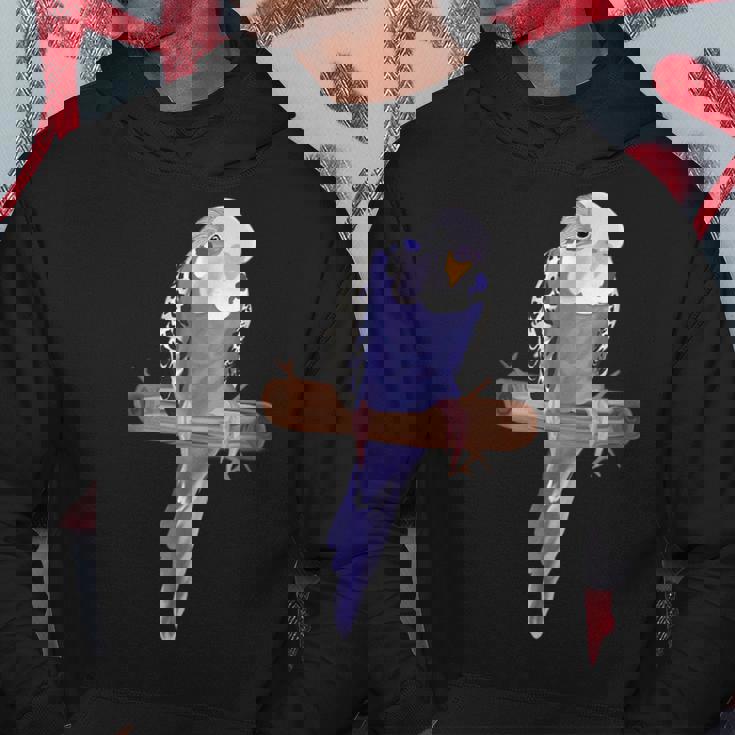 ホワイトパープルセキセイインコエキゾチックペットアニマルモチーフ鳥 パーカー 面白い贈り物