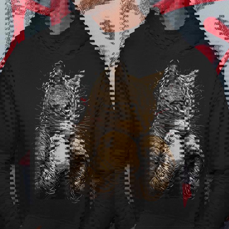 ボクシング キャット ボクサー 面白い猫のグラフィック パーカー 面白い贈り物