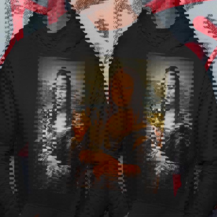 ボストンテリア モナリザ 絵画 アート 犬 ママ お父さん パーカー 面白い贈り物