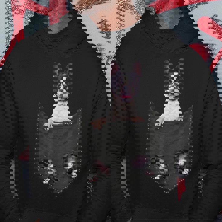 ボストンテリア愛好家のためのポケットに入った面白いボストンテリア パーカー 面白い贈り物