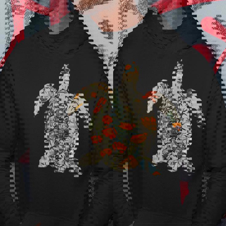 ボタニカル・シルエット・マッシュルーム オーシャニック・コタジェコア ウミガメ パーカー 面白い贈り物