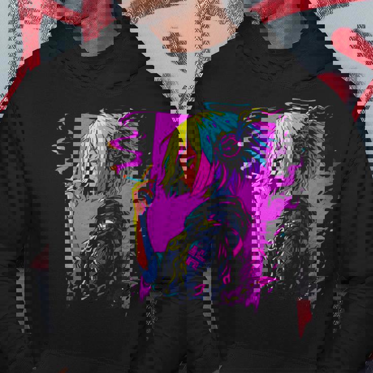 ボヘミアン・ガール、スモーキング・ガールのサイバーパンク・イラストレーション パーカー 面白い贈り物