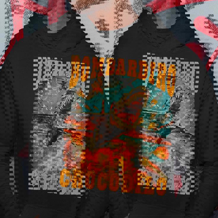 ボンバディロクロコダイルミームクロコダイルファイア-イタリアンブレインロット パーカー 面白い贈り物