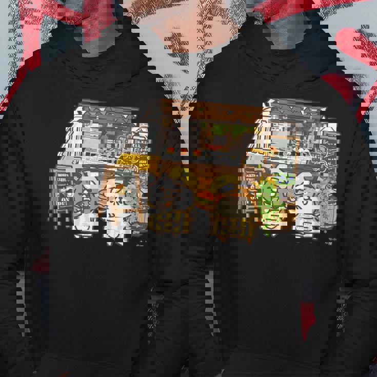 ボンレス犬とボンレス猫 キッチンカー ダークカラー パーカー 面白い贈り物